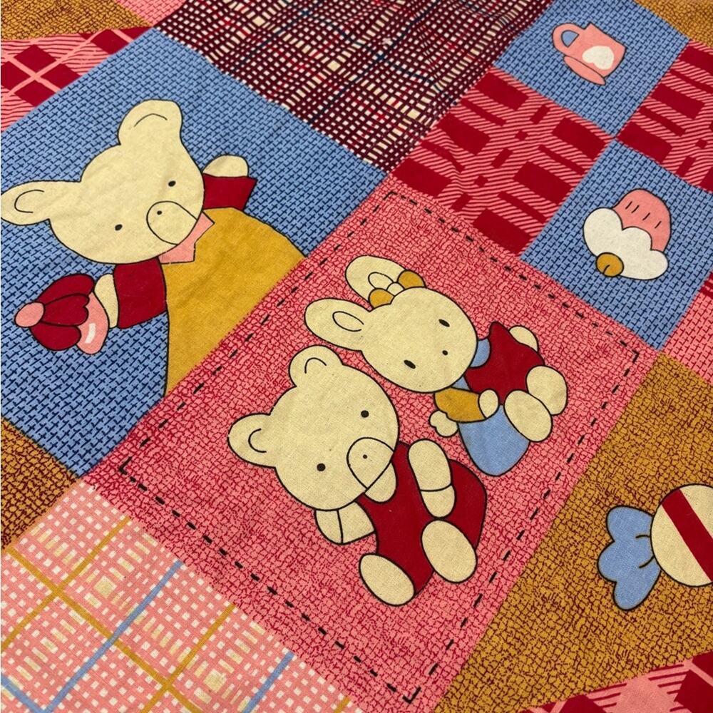 Japanese picnic blanket with rabbit and bear